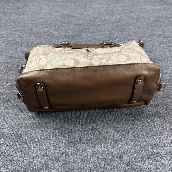 Coach Ashley Signature Satchel Handbag Purse Khaki Brown Colorway Casual Work - Picture 8 of 14